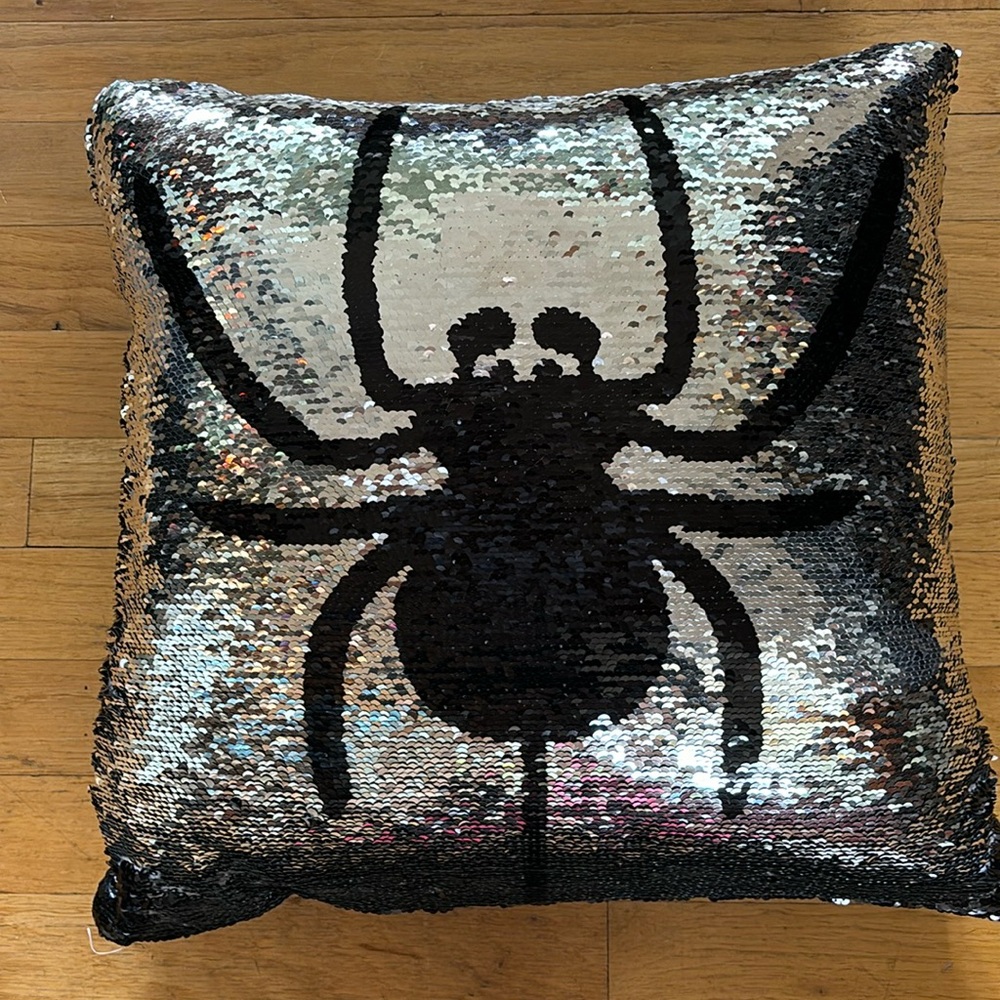 Pier One Spider Sequin Pillow /Decor
